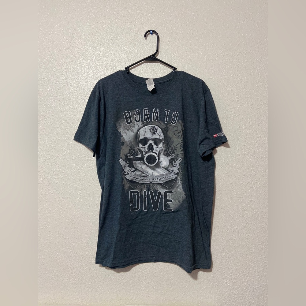 Born To Dive Grey Scuba Graphic Tee